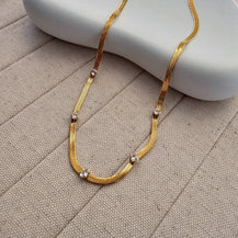 Snake Chain Studded Zircon Necklace-1  taahirajewellery