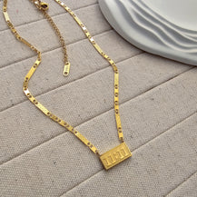 Angel Number Rectangle Pendent Gold Plated Necklace-2  taahirajewellery