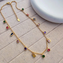 18kt Gold Plated Multi Charm Necklace-2  taahirajewellery