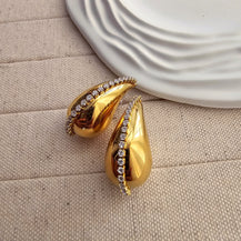Luxury Zircon Water Drop Stud Earrings-1  taahirajewellery