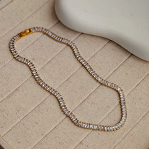 AAA Zircon Baguette Tennis Necklace-2  taahirajewellery