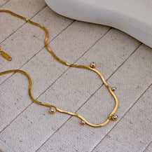 18K G.P Zircon Studded Necklace-1  taahirajewellery