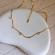18K G.P Zircon Studded Necklace-4  taahirajewellery
