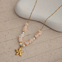 Starfish pastel Necklace-1  taahirajewellery