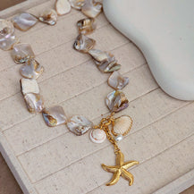 Starfish Pearl Shell Necklace-4  taahirajewellery