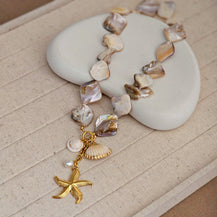 Starfish Pearl Shell Necklace-1  taahirajewellery