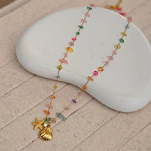 Emma Shell Multistone Necklace-2  taahirajewellery