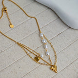 Bree Heart Pearl Necklace