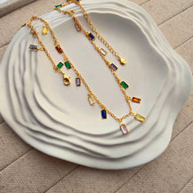 Kira Multistone Necklace-2  taahirajewellery
