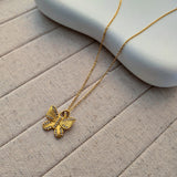 Pearl Butterfly Zircon Pendent Necklace