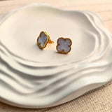 White Clover Stud Earrings