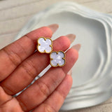 White Clover Stud Earrings