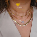 18K Gold Plated Snake Chain Zirconia Tennis Necklace