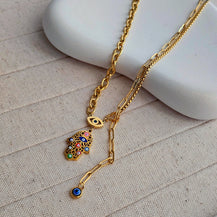 Evil Eye Charm Necklace-1  taahirajewellery