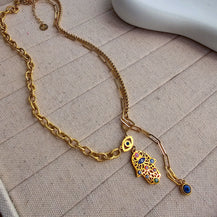 Evil Eye Charm Necklace-3  taahirajewellery