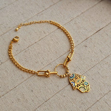 Hamsa Evil Eye Chain Bracelet-1  taahirajewellery