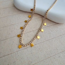 Zircon Chain Tennis Star Necklace-1  taahirajewellery