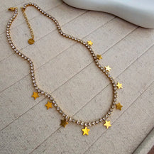 Zircon Chain Tennis Star Necklace-4  taahirajewellery