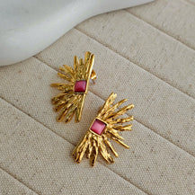 Daisy Gold Plated Earrings-3  taahirajewellery