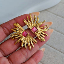 Daisy Gold Plated Earrings-4  taahirajewellery