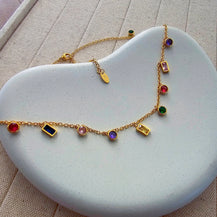 18kt Gold Plated Multi Charm Necklace-1  taahirajewellery