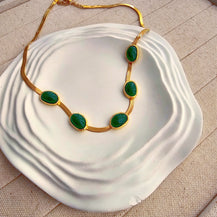 Valentina Green Stone Necklace-1  taahirajewellery
