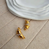 Croissant Zircon Earrings