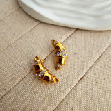 Croissant Zircon Earrings