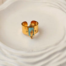 Vintage Blue Geometric Ring-1  taahirajewellery