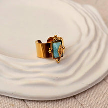Vintage Blue Geometric Ring-3  taahirajewellery