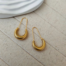 Trendy Safety Pin Hoop Earrings-1  taahirajewellery