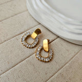 Zircon Statement Gold Plated Earrings