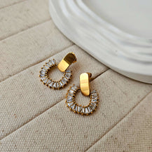 Zircon Statement Gold Plated Earrings-1  taahirajewellery