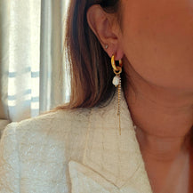 Flora Zircon Pearl Earrings-2  taahirajewellery