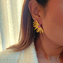 Daisy Gold Plated Earrings-2  taahirajewellery