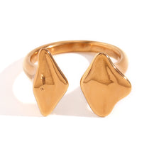 Rhombus Open Gold Plated Ring-1  taahirajewellery