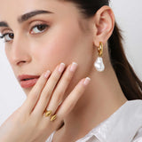 Rhombus Open Gold Plated Ring