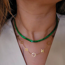 AAA Zircon Green Baguette Tennis Necklace-2  taahirajewellery