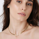 Snake Chain Studded Zircon Necklace