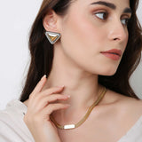 Triangle Silver Gold Earrings