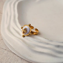 Vintage Pearl Geometric Ring-2  taahirajewellery