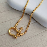 Mahi Round Chain Lock Necklace