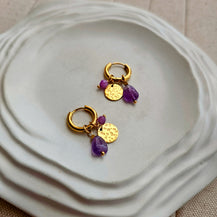 Purple Stone Cuff Earrings-3  taahirajewellery
