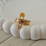 Safety Pin Layered Ring
