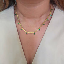 Jade Gold Plated Necklace-1  taahirajewellery