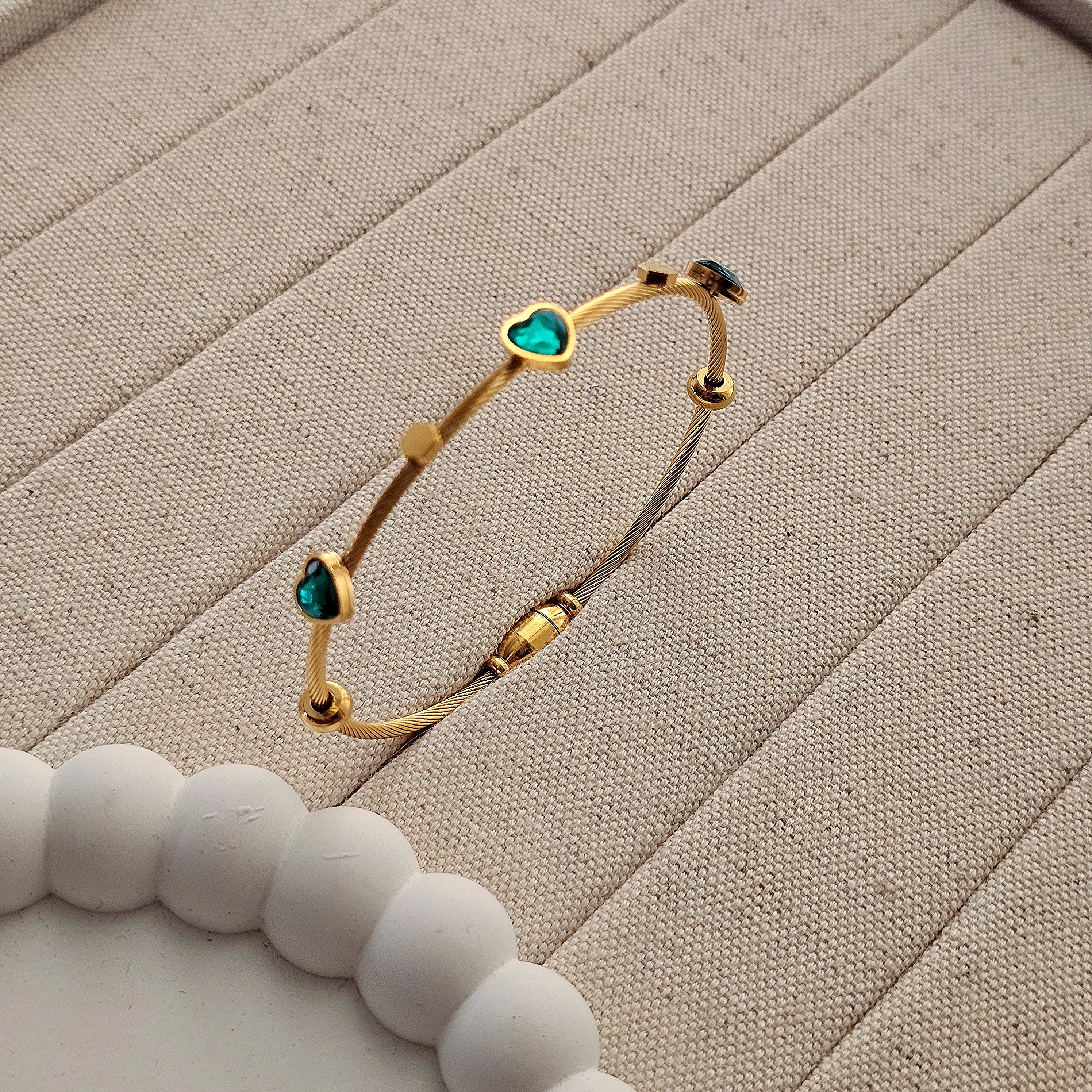 Tiny Heart Magnetic Bangle Bracelet-2  taahirajewellery