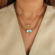 Evil Eye Round Pandent Necklace-4  taahirajewellery