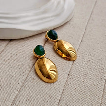 Haven Emerald Stone Earrings-1  taahirajewellery