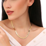 18K Gold Plated Snake Chain Zirconia Tennis Necklace