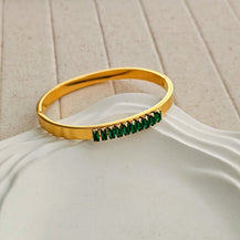 Rihanna Green Baguette Bracelet-2  taahirajewellery